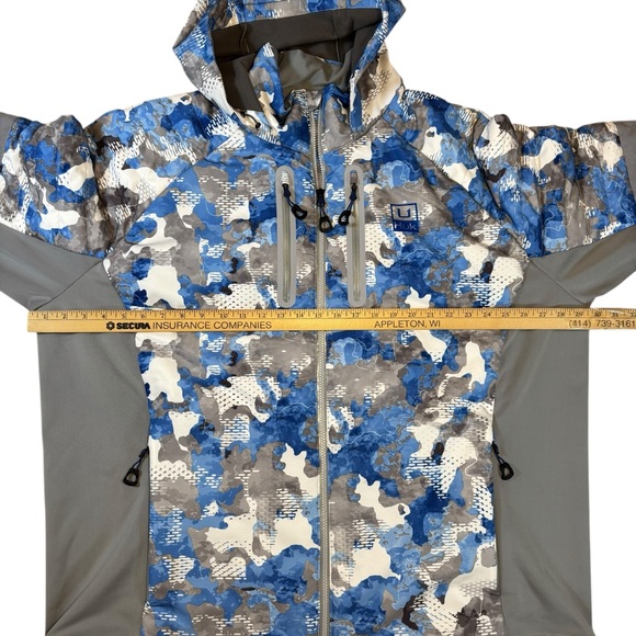 HUK Icon X Superior Hybrid Jacket Men’s XXXL Blue Camo - Picture 2 of 6